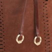 Bolsa Hobo Laser Cut Couro Camurça/Couro Marrom Escuro - imagem 7
