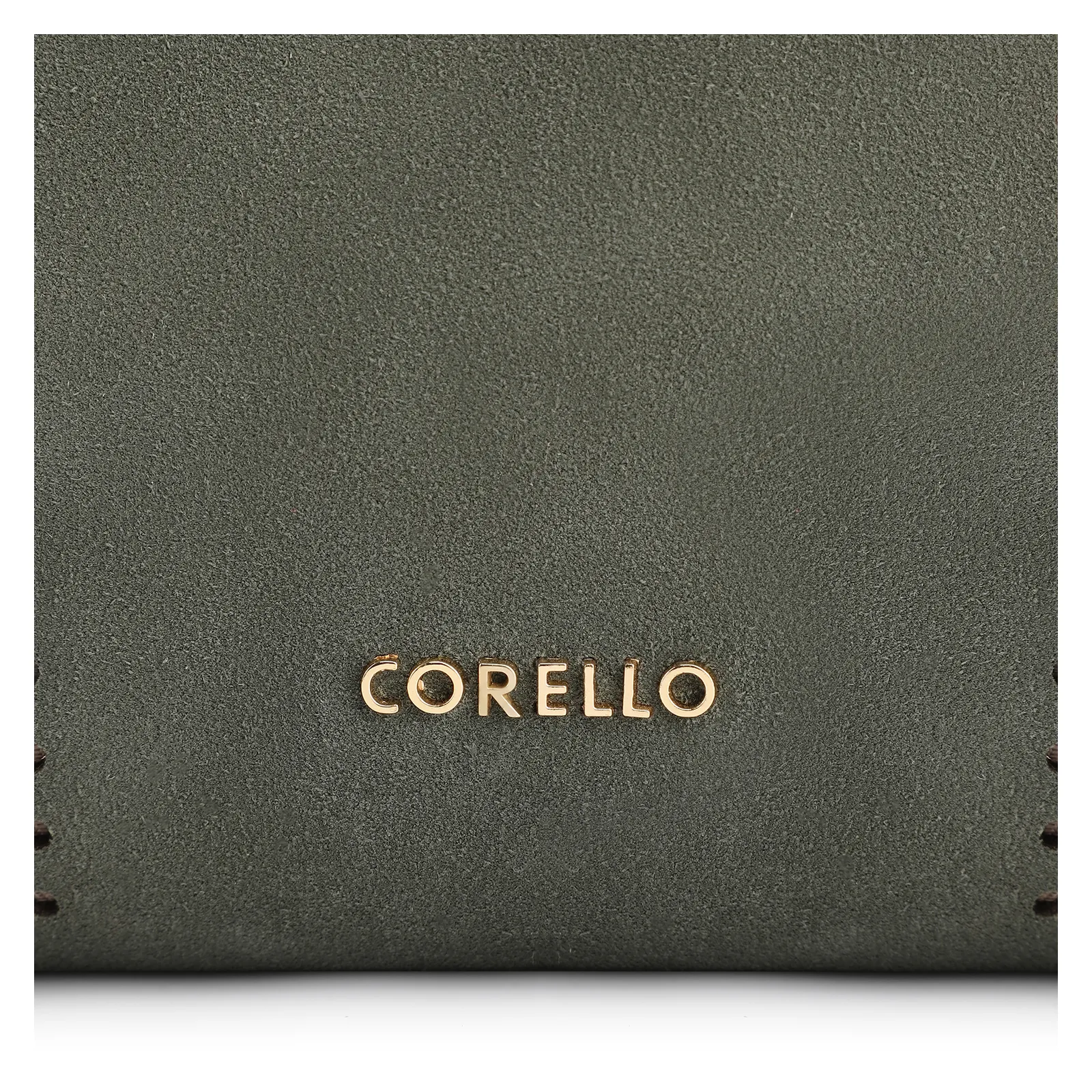 Bolsa Hobo Laser Cut Couro Camurça/Couro Verde