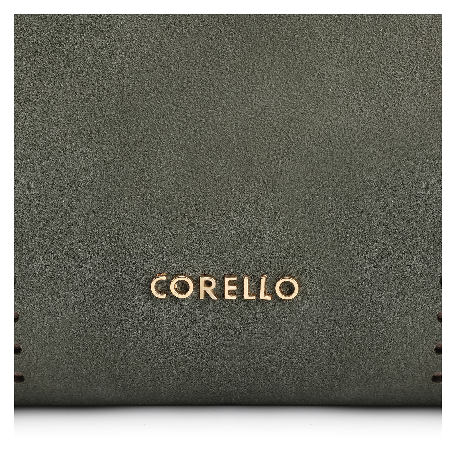 Bolsa Hobo Laser Cut Couro Camurça/Couro Verde