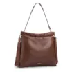 Bolsa Hobo Média Couro Marrom Barbicachos Laterais - imagem 2