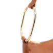 Bolsa Hobo Média Couro Marrom Claro Argolas Douradas Laterais - imagem 8