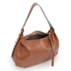 Bolsa Hobo Média Couro Marrom Claro Pingente Lateral - imagem 4
