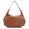 Bolsa Hobo Média Couro Marrom Claro Pingente Lateral - imagem 1