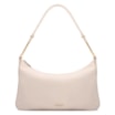 Bolsa Hobo Média Couro Off White Argolas Douradas Laterais - imagem 1