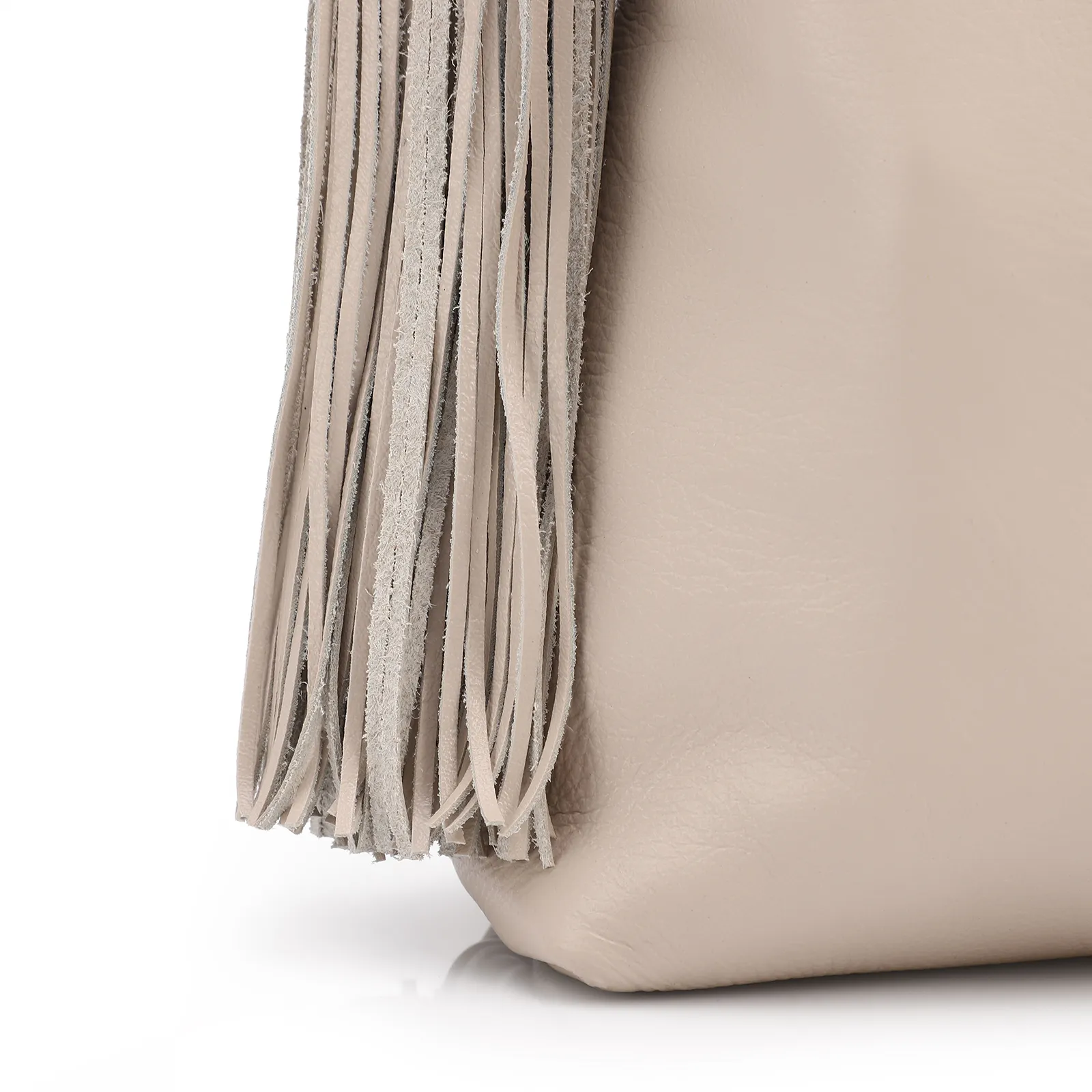 Bolsa Hobo Média Couro Off White Barbicachos Laterais