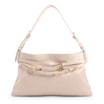 Bolsa Hobo Média Couro Off White Tiras Frontais Pedras - imagem 1