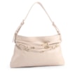 Bolsa Hobo Média Couro Off White Tiras Frontais Pedras - imagem 2