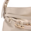Bolsa Hobo Média Couro Off White Tiras Frontais Pedras - imagem 6