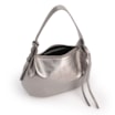 Bolsa Hobo Média Couro Prata Pingente Lateral - imagem 4