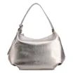 Bolsa Hobo Média Couro Prata Pingente Lateral - imagem 1