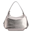 Bolsa Hobo Média Couro Prata Pingente Lateral - imagem 1