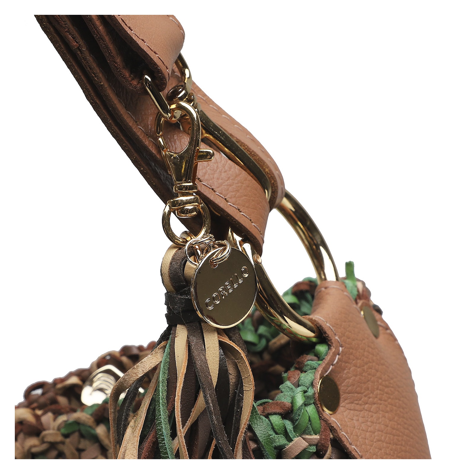 Bolsa Hobo Oliva/Marrom/Bege