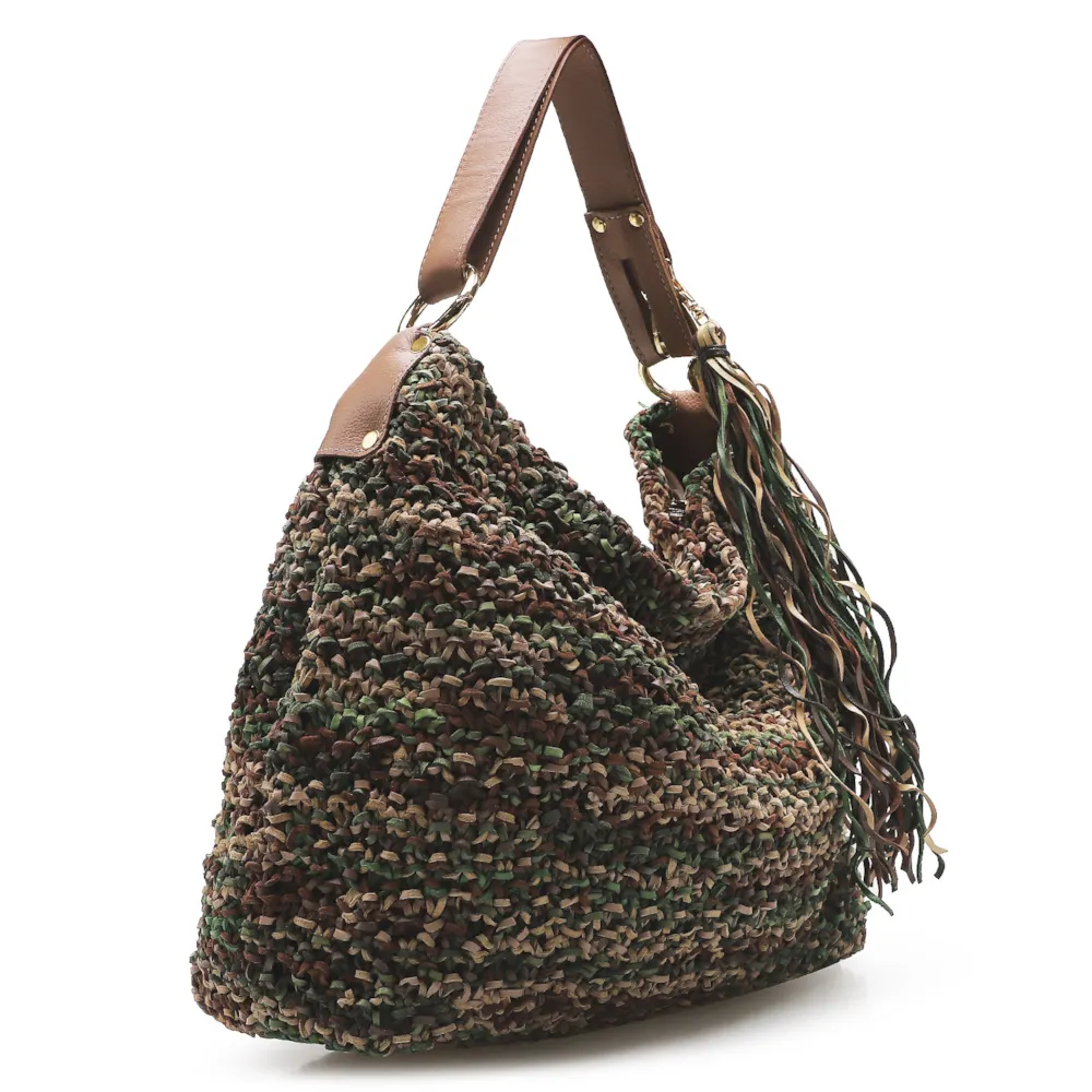 Bolsa Hobo Oliva/Marrom/Bege - imagem 2