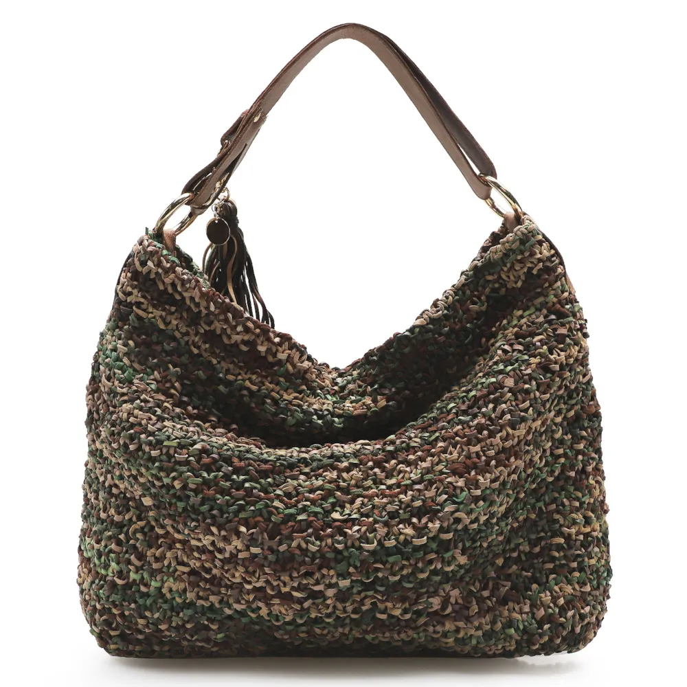Bolsa Hobo Oliva/Marrom/Bege - imagem 3