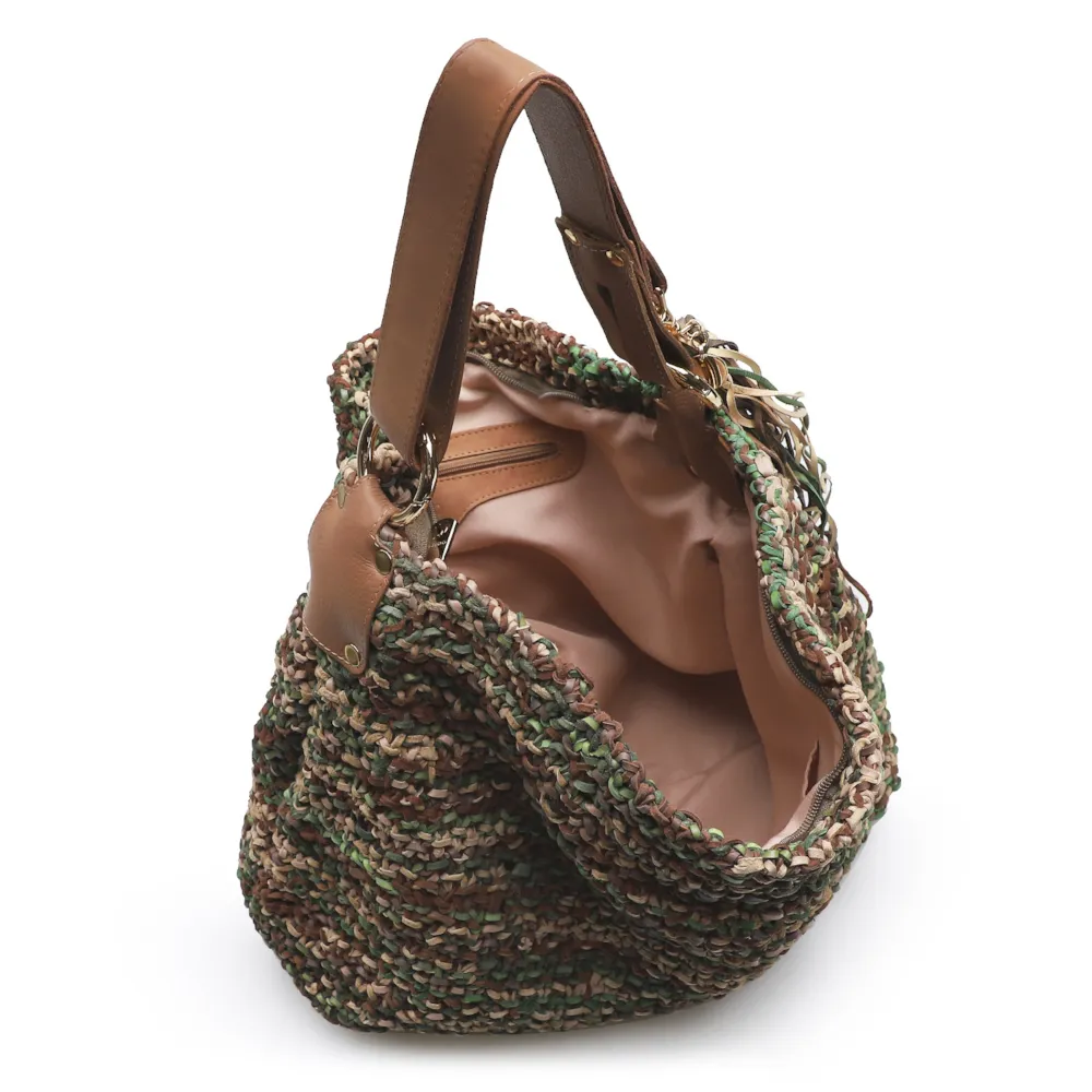Bolsa Hobo Oliva/Marrom/Bege - imagem 4