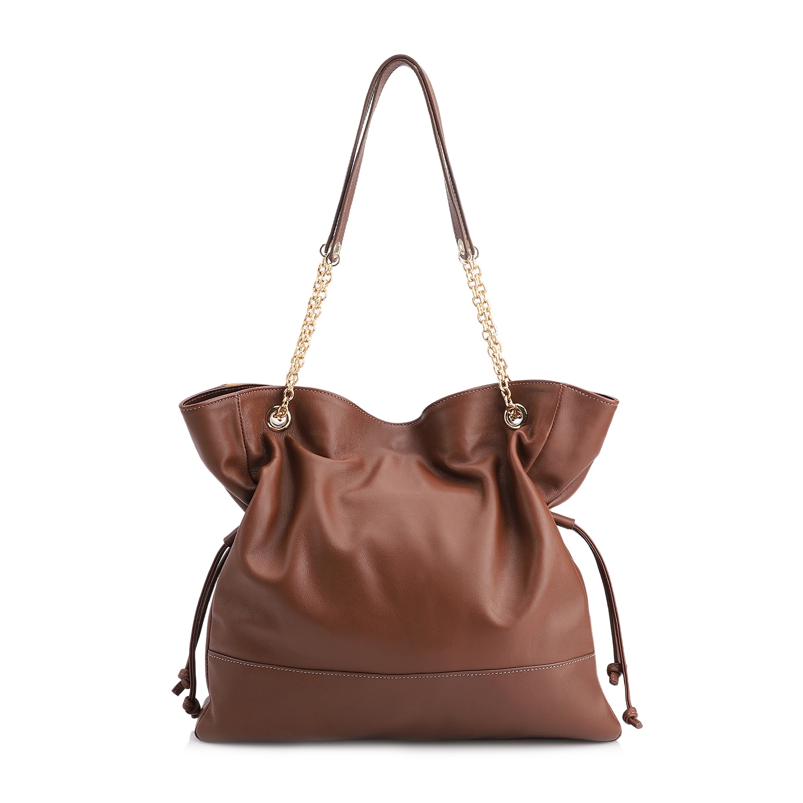 Bolsa Hobo Patchwork Couro Marrom/Patchwork Colorido