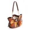 Bolsa Hobo Patchwork Couro Marrom/Patchwork Colorido - imagem 5