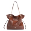 Bolsa Hobo Patchwork Couro Marrom/Patchwork Marrom - imagem 1