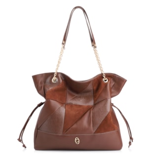 Couro Marrom/Patchwork Marrom