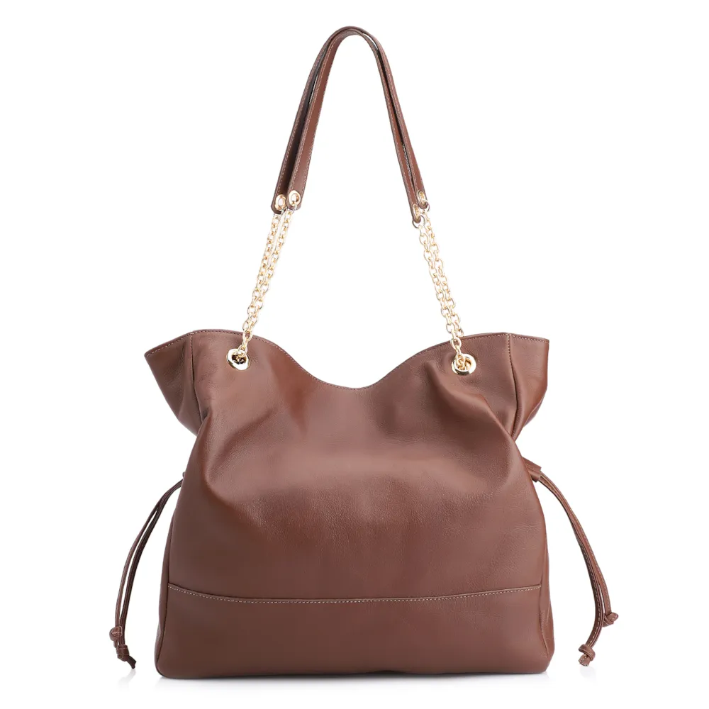 Bolsa Hobo Patchwork Couro Marrom/Patchwork Marrom - imagem 4