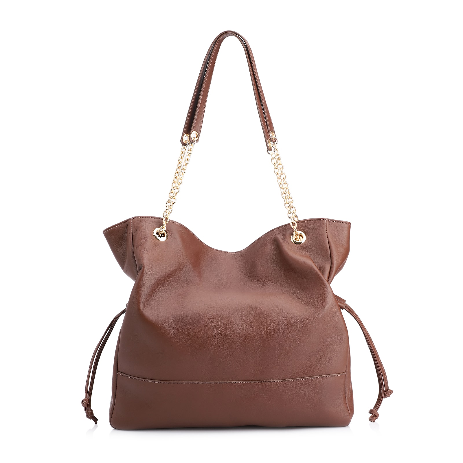 Bolsa Hobo Patchwork Couro Marrom/Patchwork Marrom