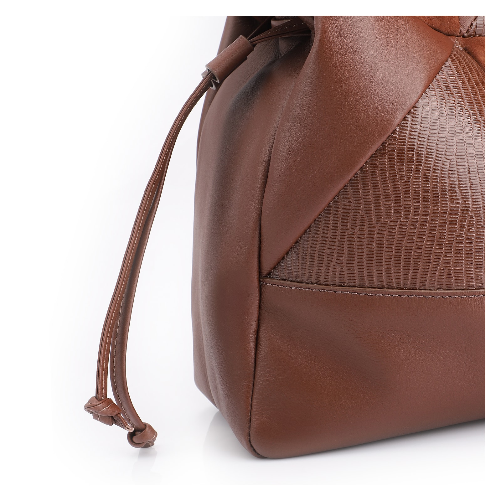 Bolsa Hobo Patchwork Couro Marrom/Patchwork Marrom