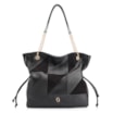 Bolsa Hobo Patchwork Couro Preto/Patchwork Preto - imagem 1