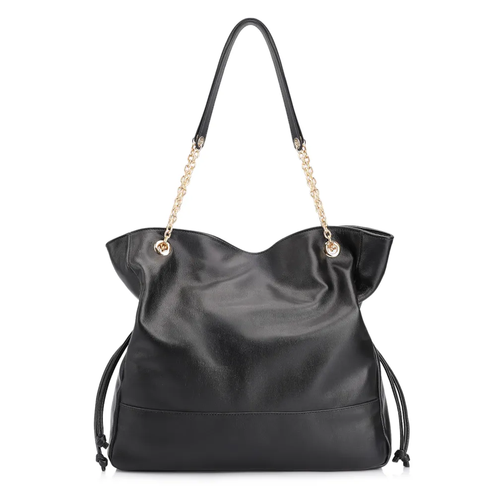 Bolsa Hobo Patchwork Couro Preto/Patchwork Preto - imagem 4