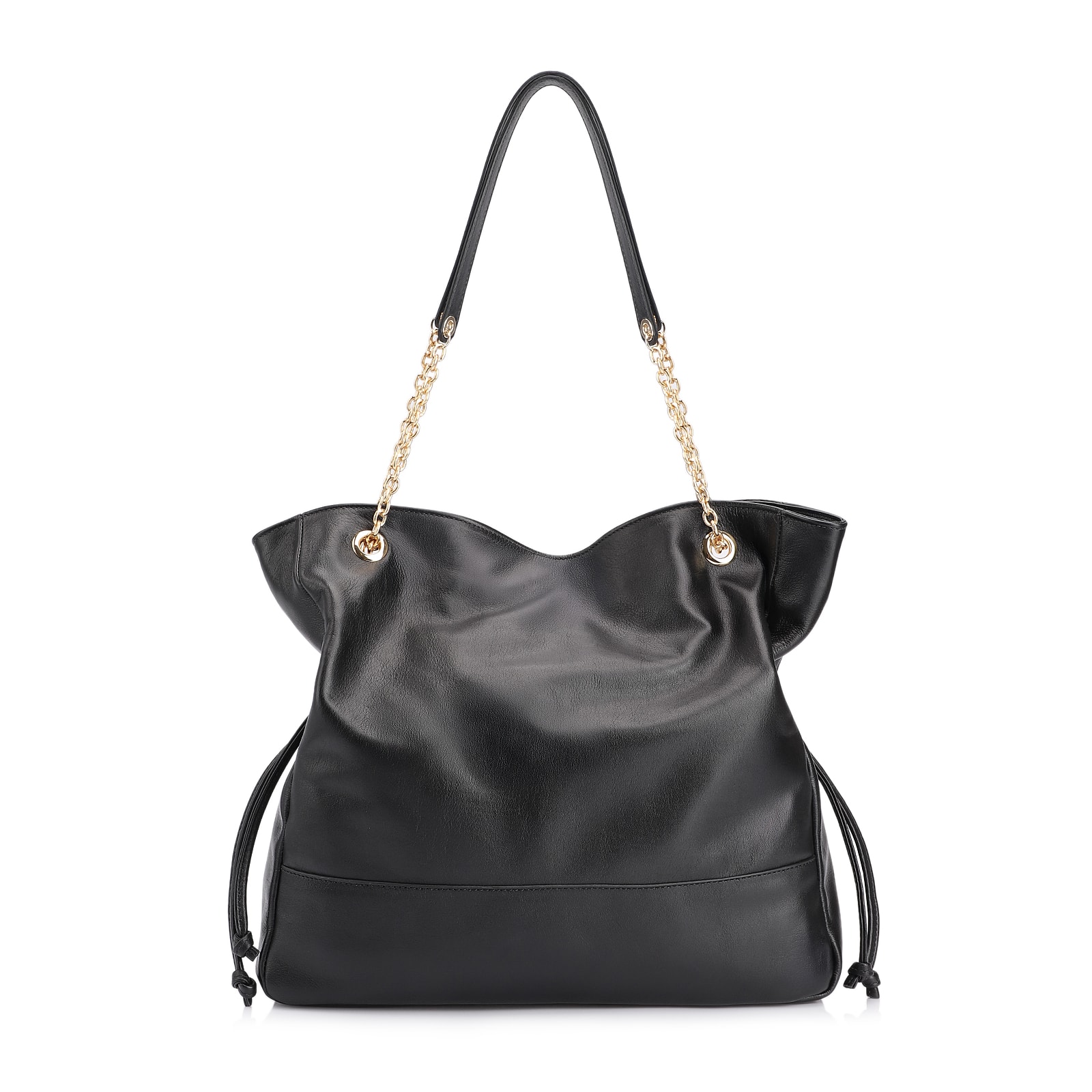 Bolsa Hobo Patchwork Couro Preto/Patchwork Preto