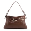 Bolsa Hobo Pequena Couro Marrom Bucket Pedras - imagem 1