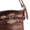 Bolsa Hobo Pequena Couro Marrom Bucket Pedras - imagem 6