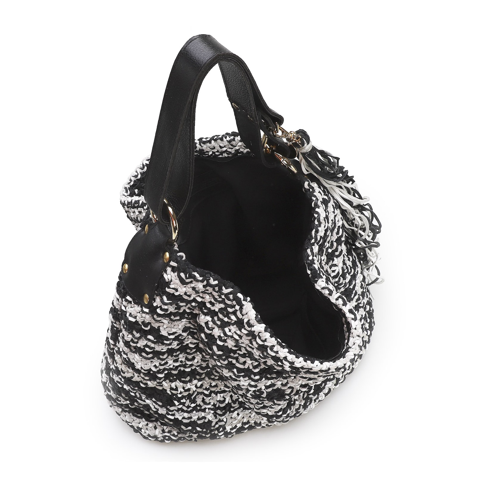 Bolsa Hobo Preto/Branco