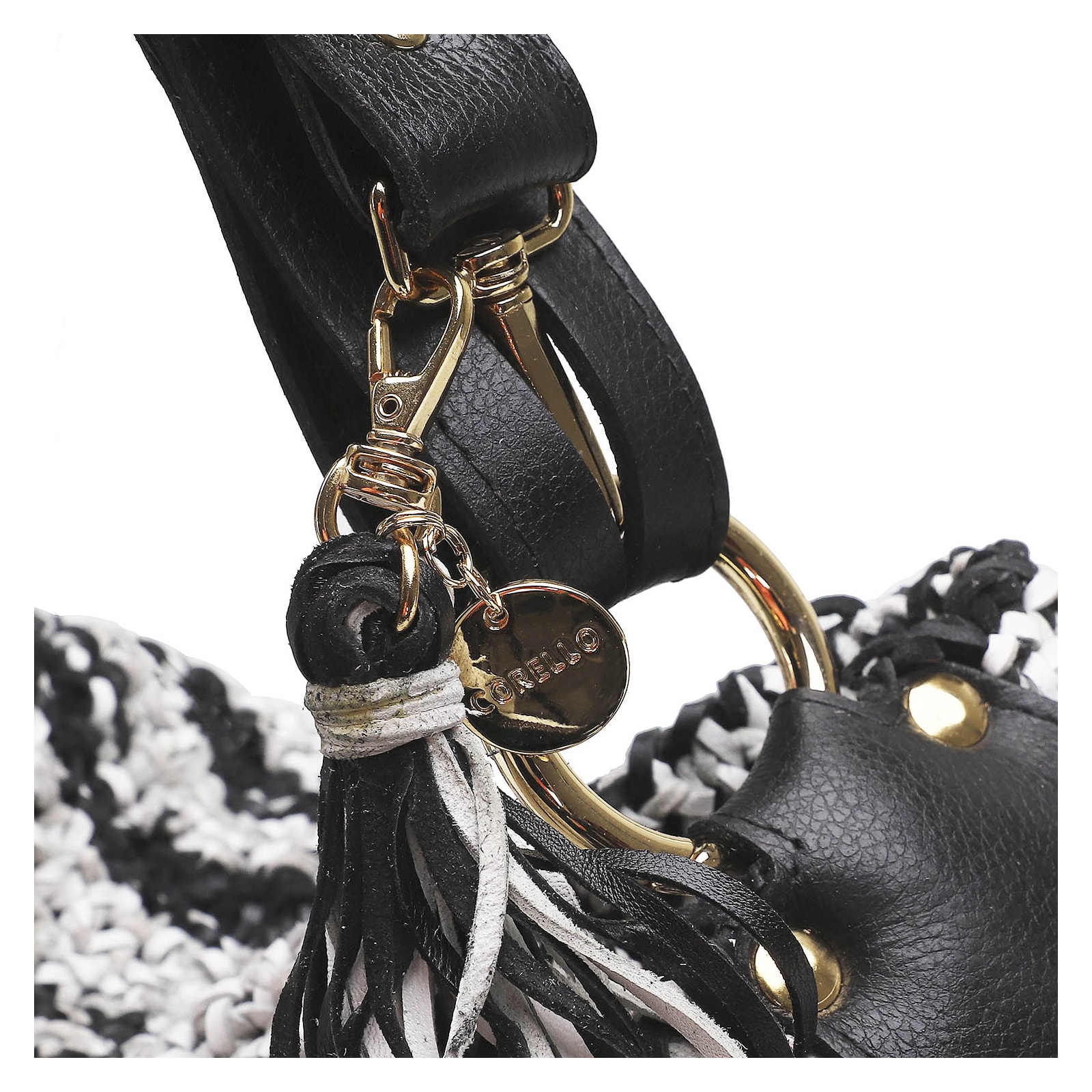 Bolsa Hobo Preto/Branco