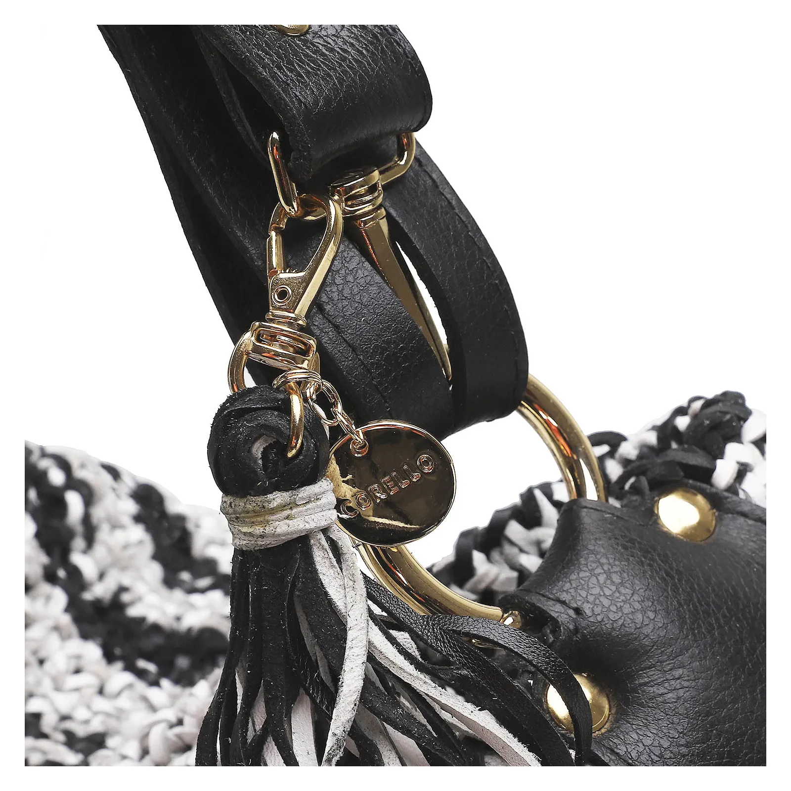 Bolsa Hobo Preto/Branco