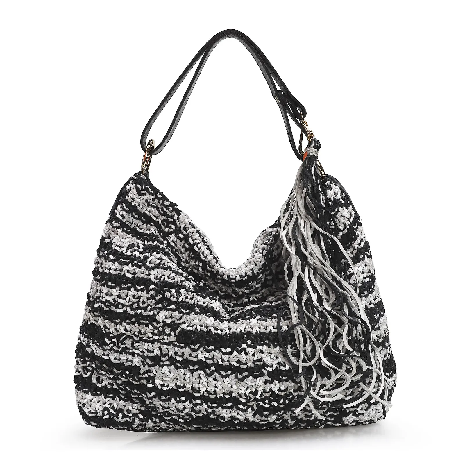 Bolsa Hobo Preto/Branco