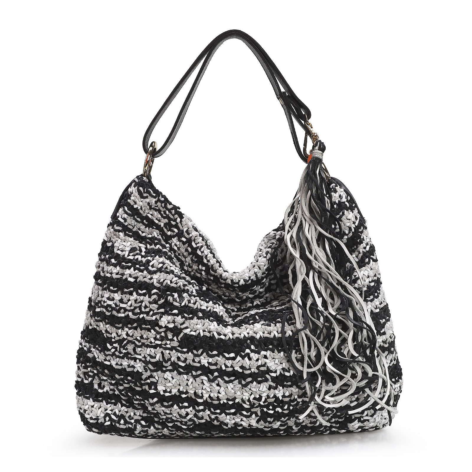 Bolsa Hobo Preto/Branco