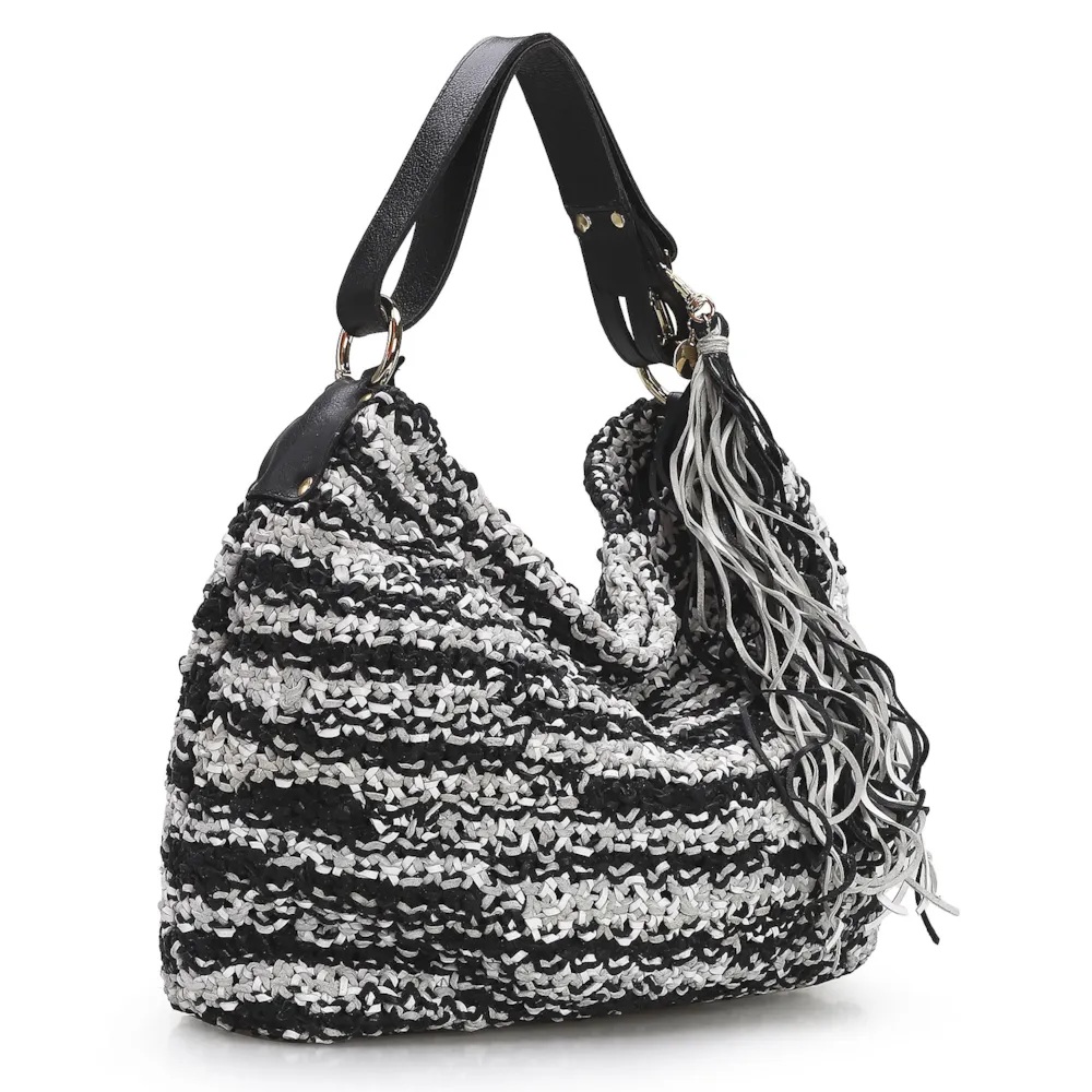Bolsa Hobo Preto/Branco - imagem 2