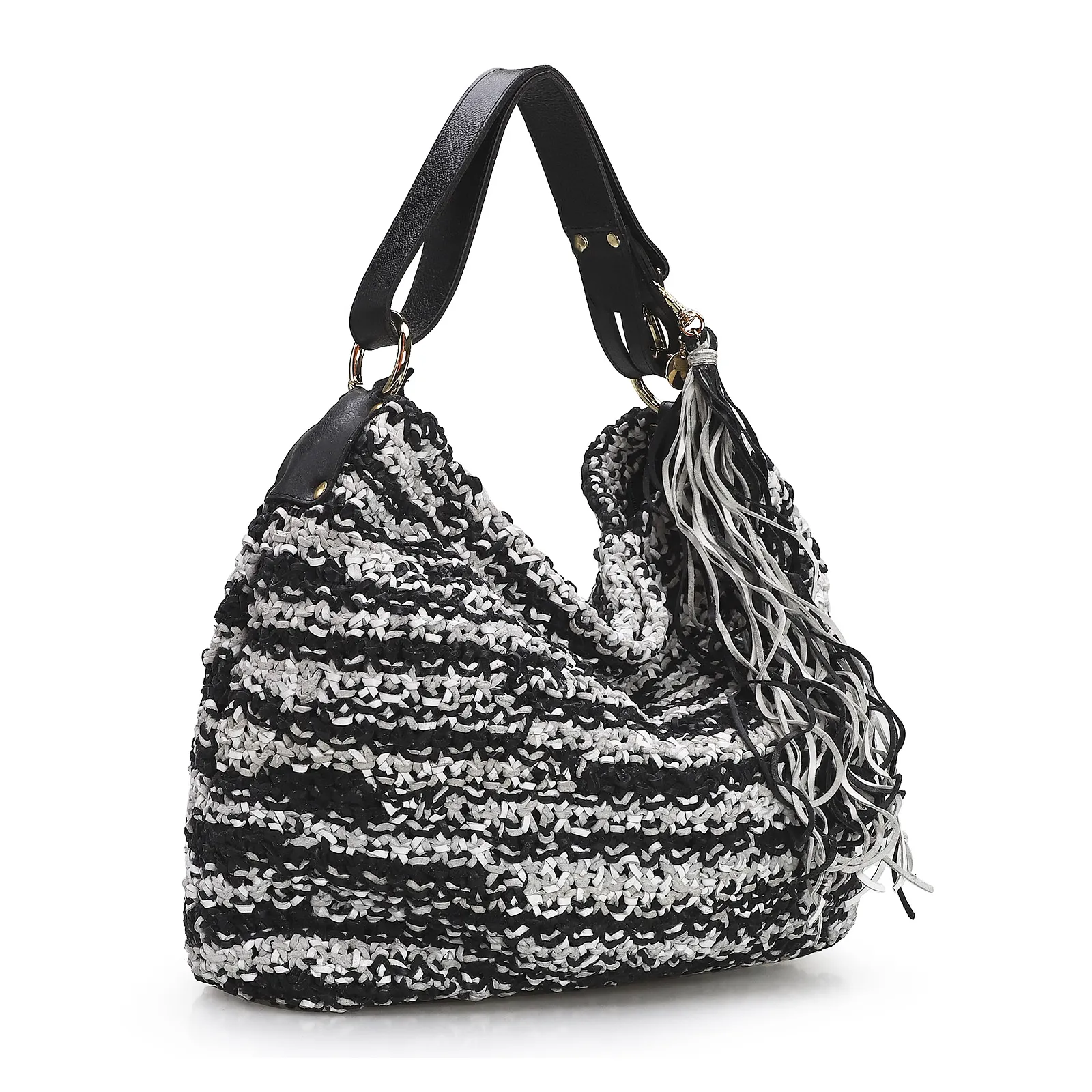 Bolsa Hobo Preto/Branco