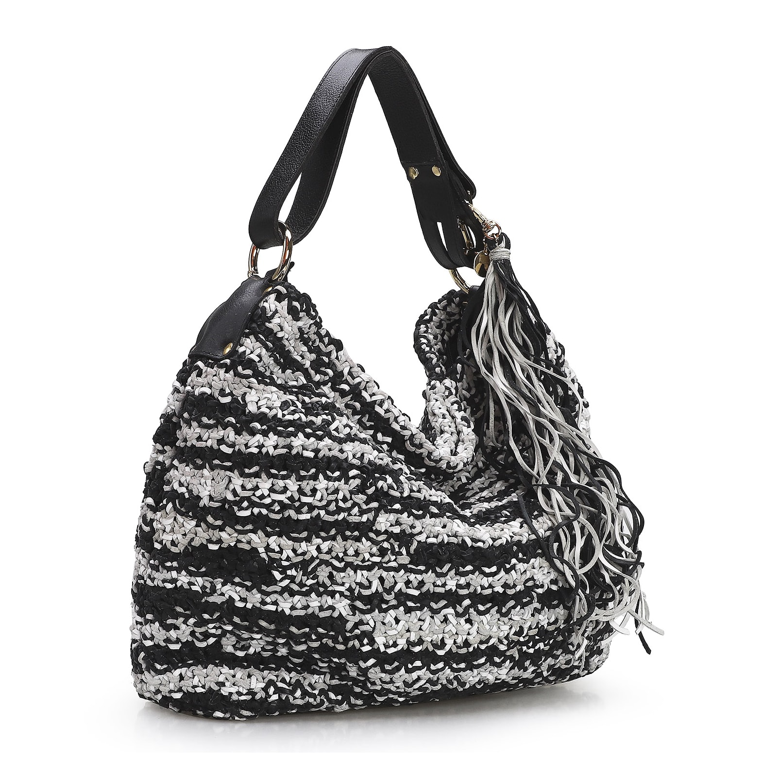 Bolsa Hobo Preto/Branco
