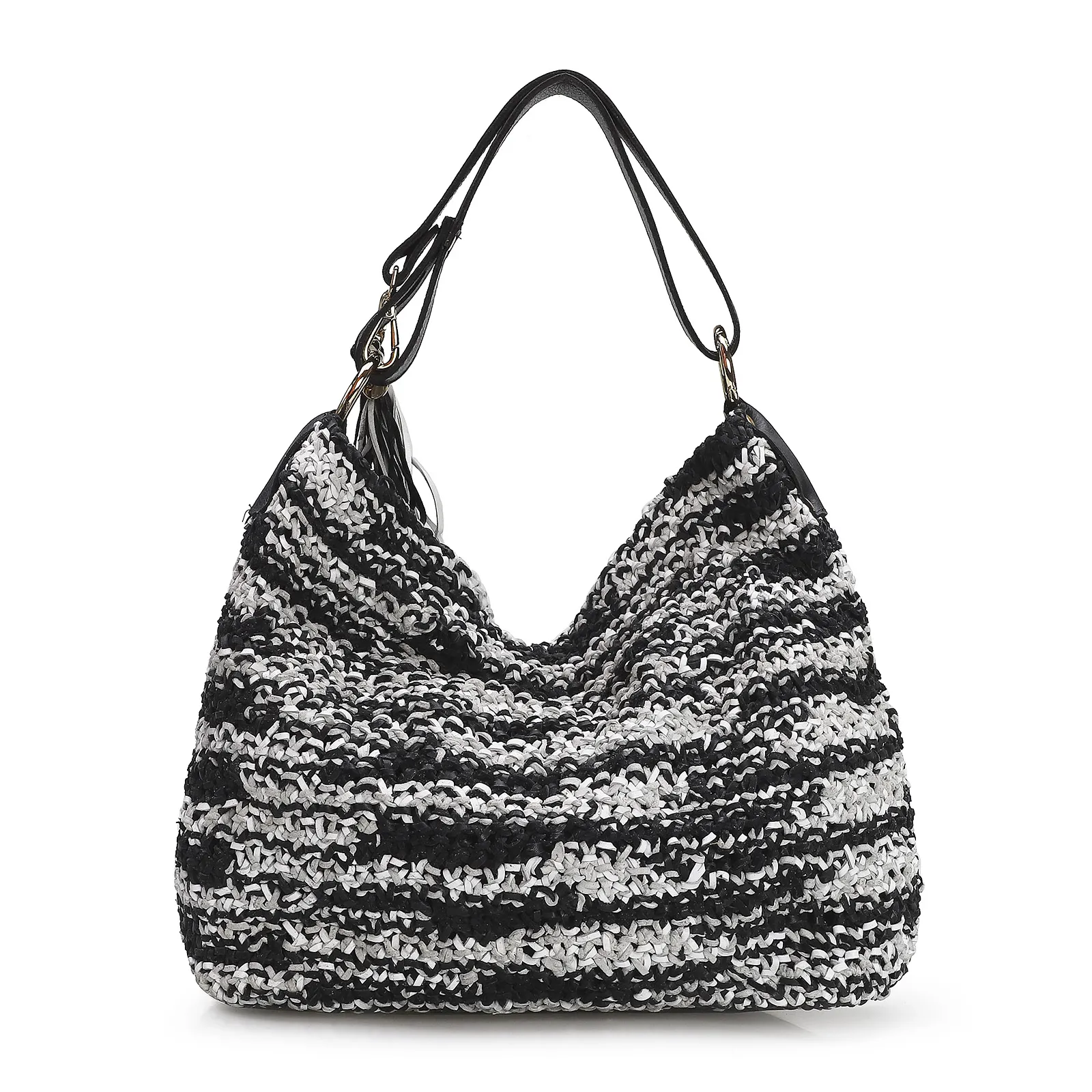 Bolsa Hobo Preto/Branco