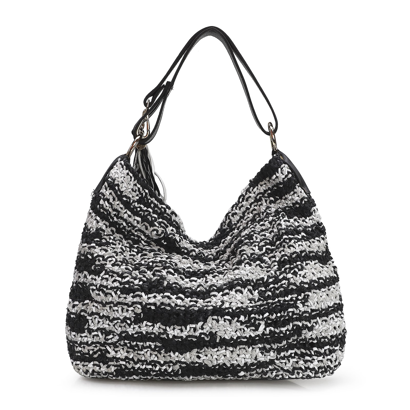 Bolsa Hobo Preto/Branco