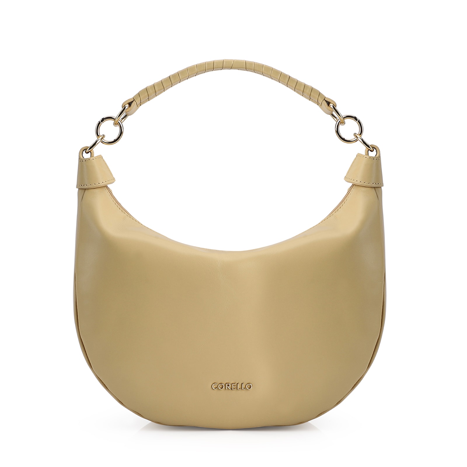 Bolsa Hobo Tressê Couro Amarelo