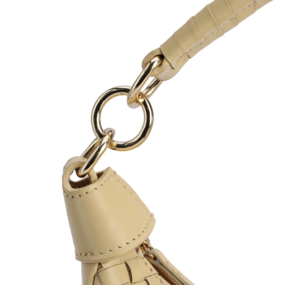 Bolsa Hobo Tressê Couro Amarelo - imagem 6