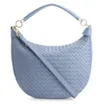 Bolsa Hobo Tressê Couro Azul - imagem 1