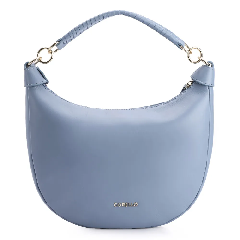 Bolsa Hobo Tressê Couro Azul - imagem 3
