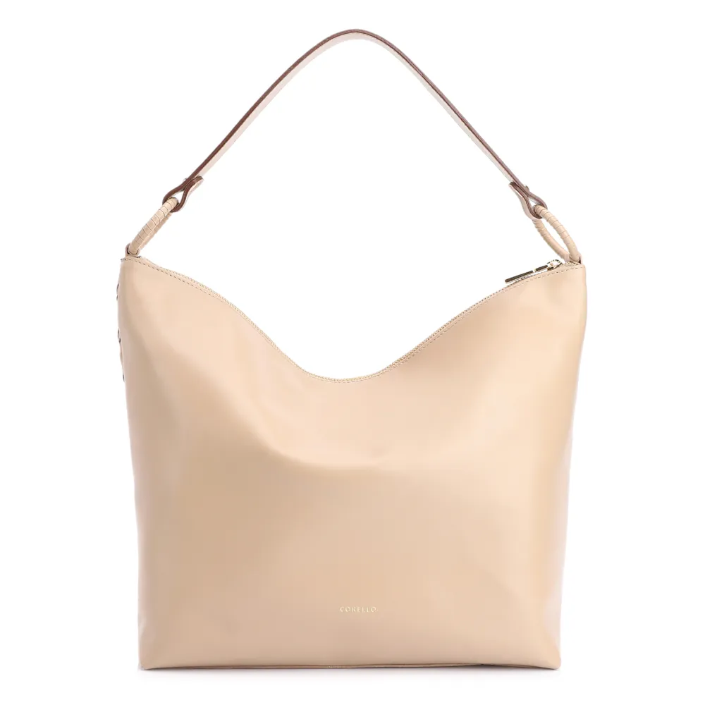 Bolsa Hobo Tressê Couro Bege - imagem 3