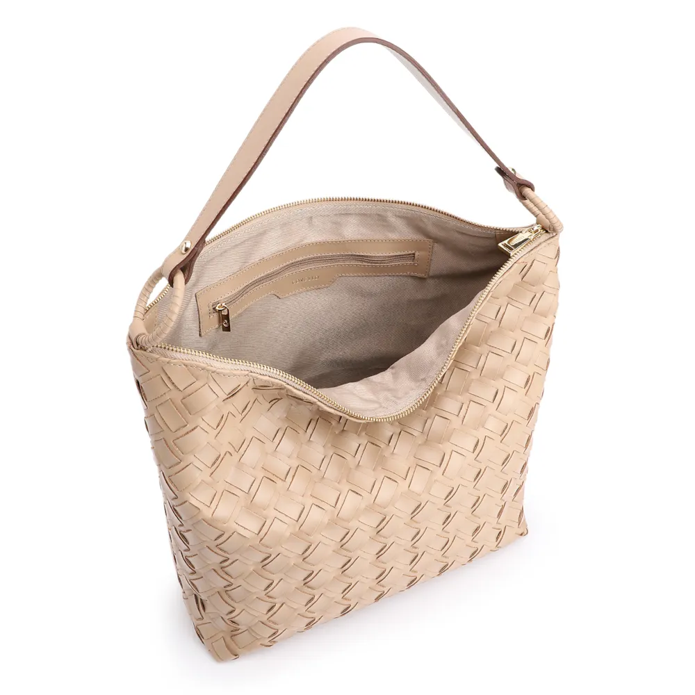 Bolsa Hobo Tressê Couro Bege - imagem 4