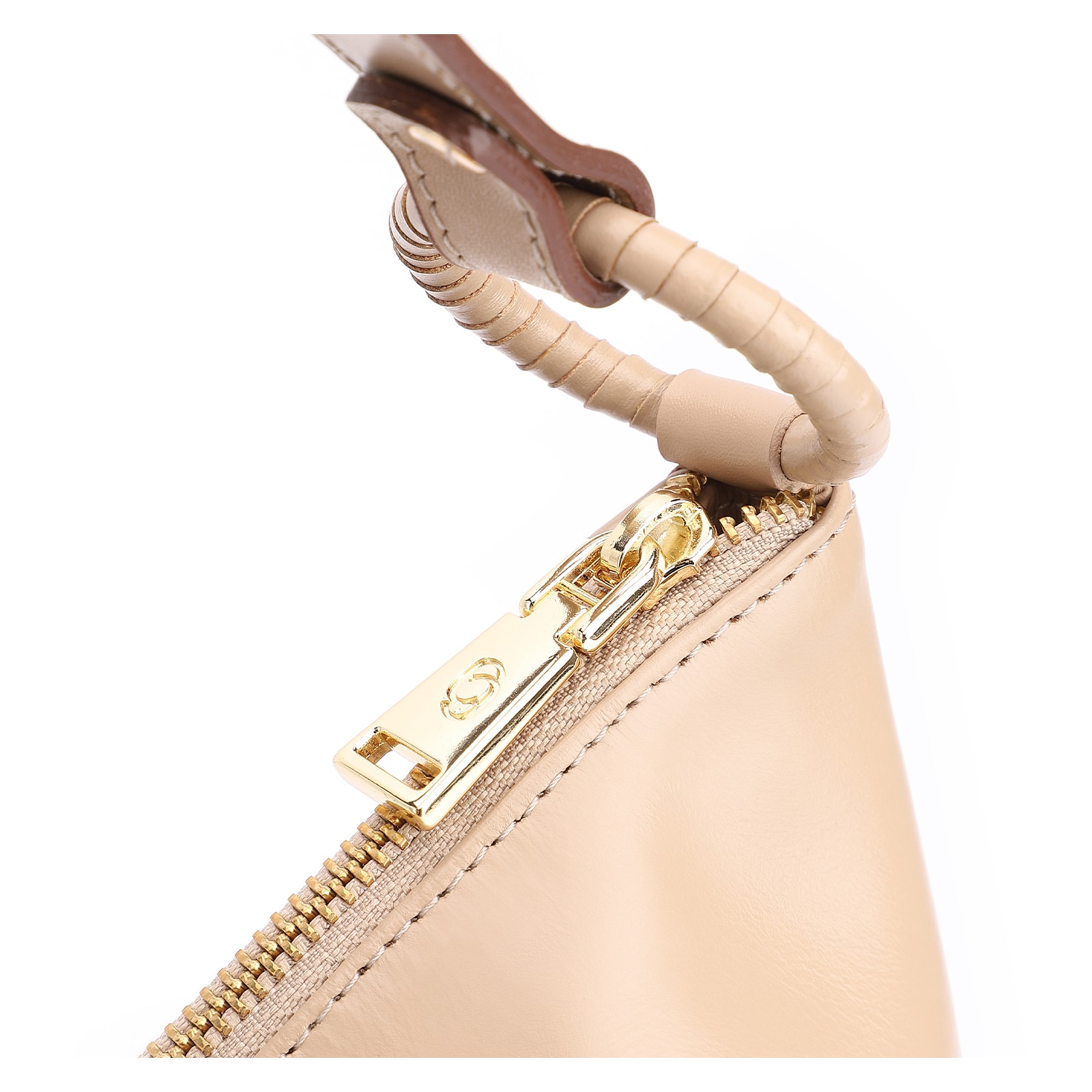 Bolsa Hobo Tressê Couro Bege