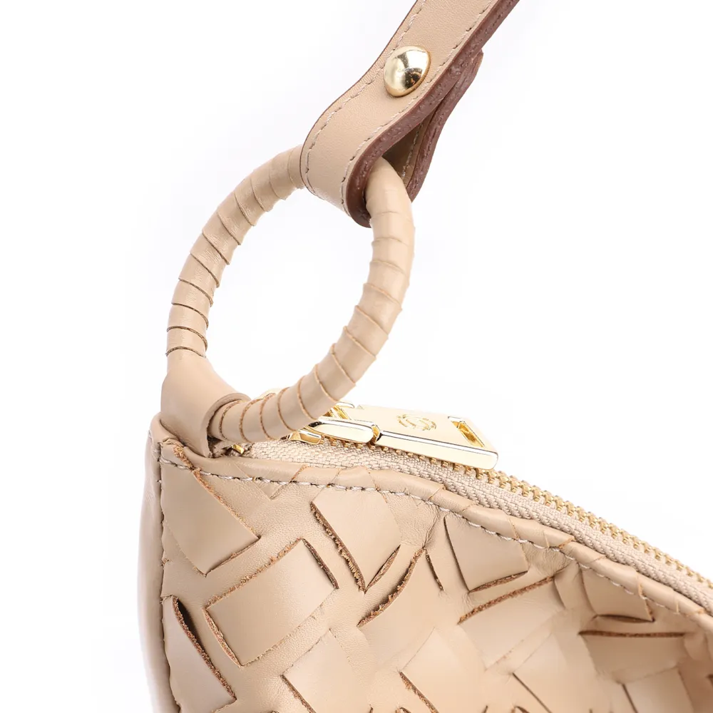 Bolsa Hobo Tressê Couro Bege - imagem 7