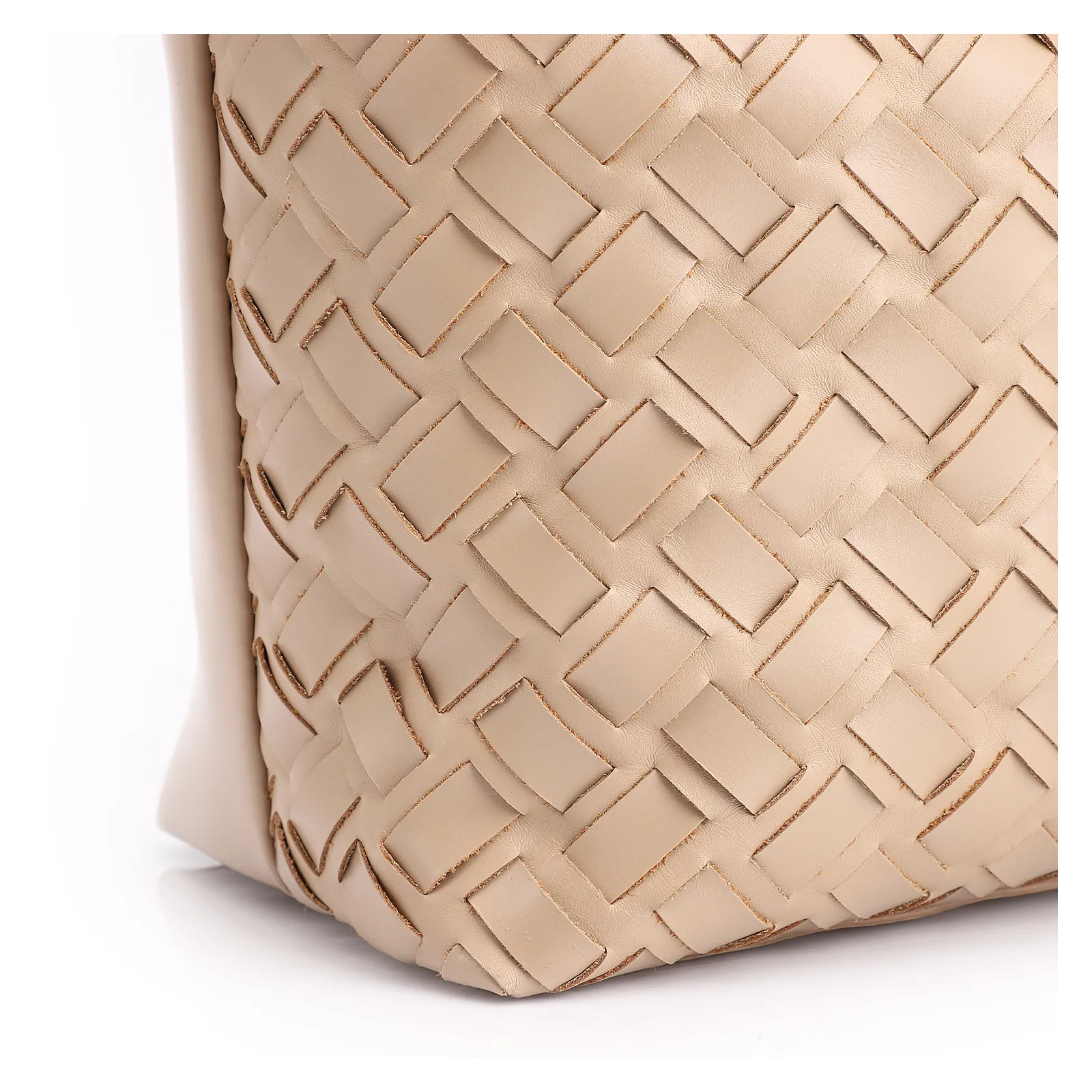 Bolsa Hobo Tressê Couro Bege